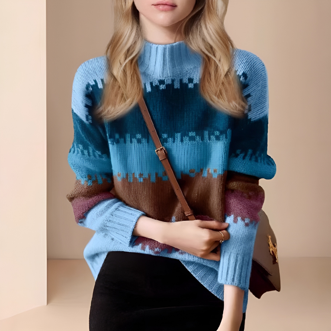 ANGELA | WOMEN’S RELAXED-FIT MOCK TURTLENECK SWEATSHIRT