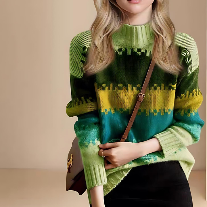 ANGELA | WOMEN’S RELAXED-FIT MOCK TURTLENECK SWEATSHIRT