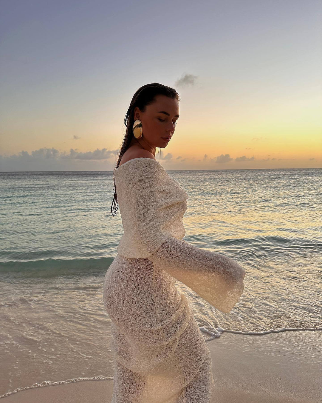 SOMIA | HOLLOW-OUT OFF-SHOULDER MATERNITY DRESS