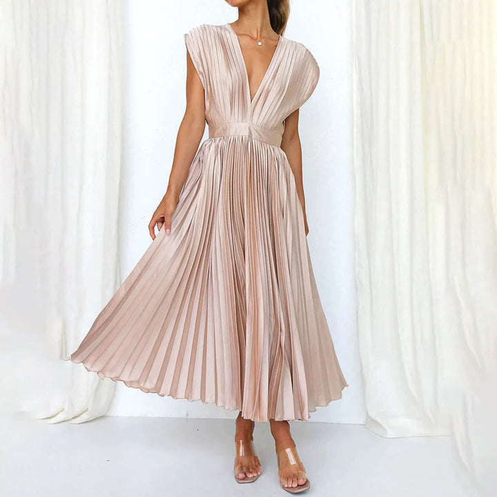 AURORA | DRAPED SATIN MIDI DRESS