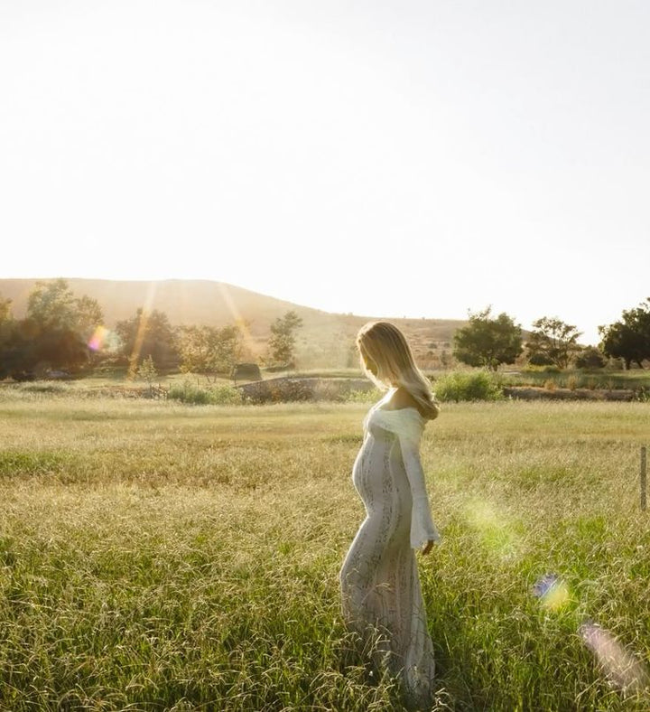 ANNA | ELEGANT HOLLOW OUT LACE MATERNITY DRESS