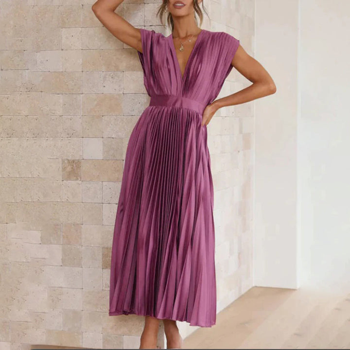 AURORA | DRAPED SATIN MIDI DRESS