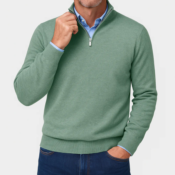 QUARTER ZIP SWEATER | LIGHTWEIGHT KNIT AND SLIM SHAPE