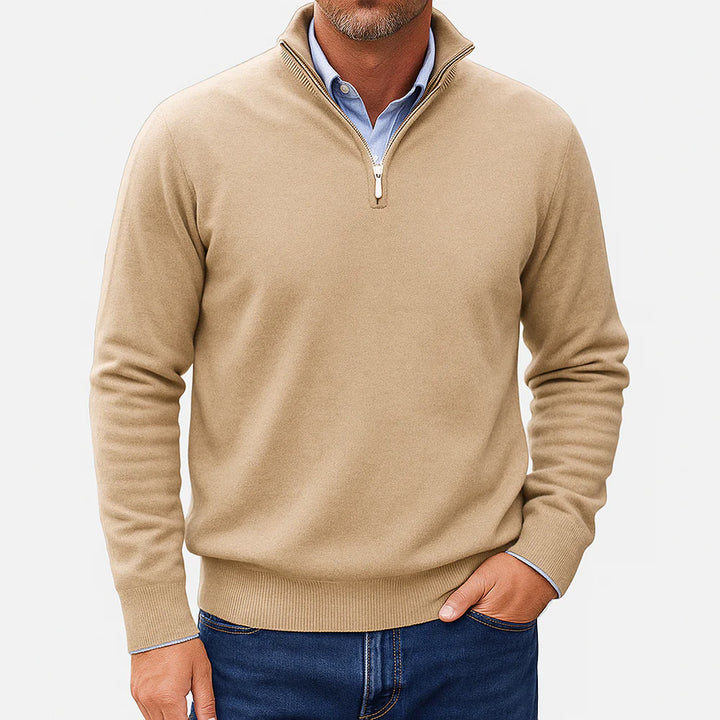 QUARTER ZIP SWEATER | LIGHTWEIGHT KNIT AND SLIM SHAPE