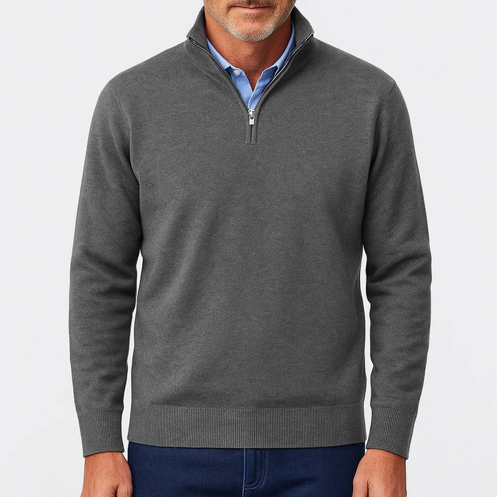 QUARTER ZIP SWEATER | LIGHTWEIGHT KNIT AND SLIM SHAPE