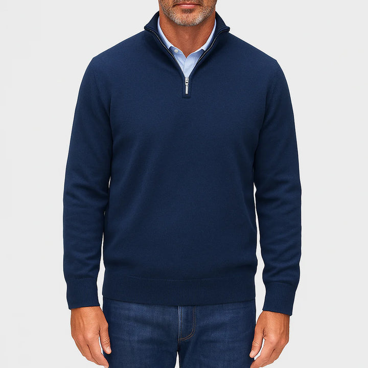 QUARTER ZIP SWEATER | LIGHTWEIGHT KNIT AND SLIM SHAPE
