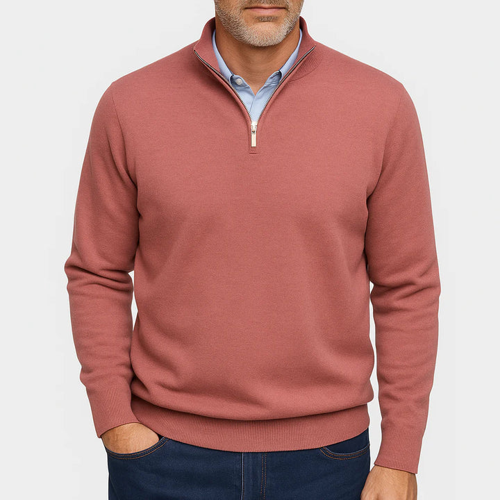 QUARTER ZIP SWEATER | LIGHTWEIGHT KNIT AND SLIM SHAPE