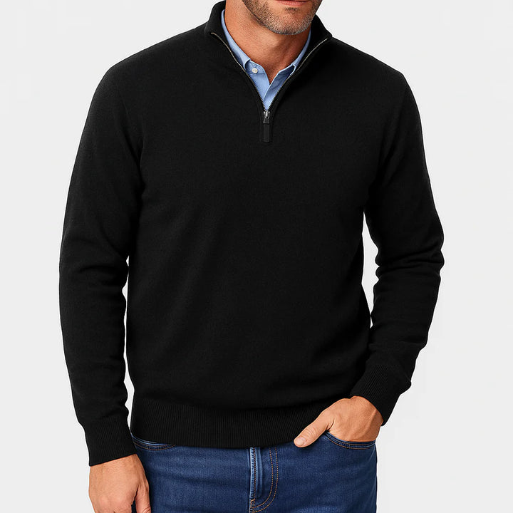QUARTER ZIP SWEATER | LIGHTWEIGHT KNIT AND SLIM SHAPE