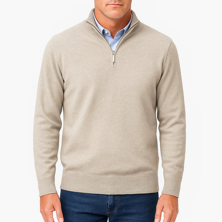 QUARTER ZIP SWEATER | LIGHTWEIGHT KNIT AND SLIM SHAPE