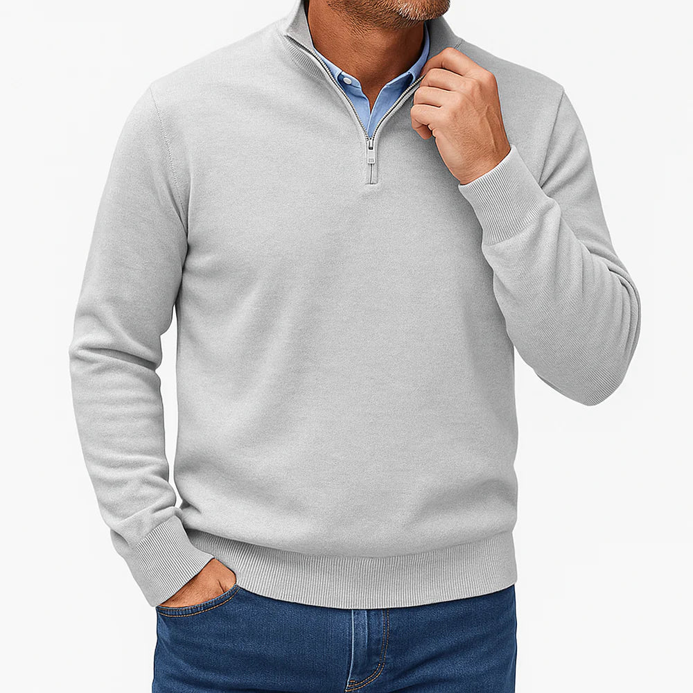 QUARTER ZIP SWEATER | LIGHTWEIGHT KNIT AND SLIM SHAPE