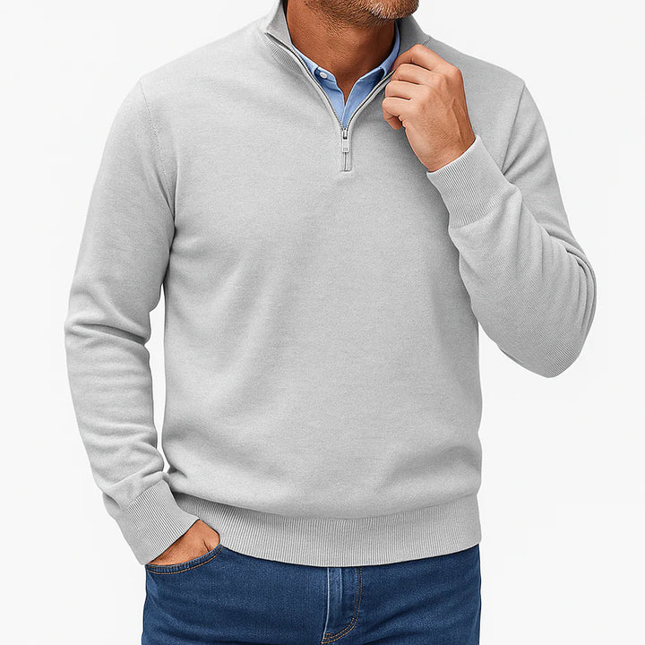 QUARTER ZIP SWEATER | LIGHTWEIGHT KNIT AND SLIM SHAPE
