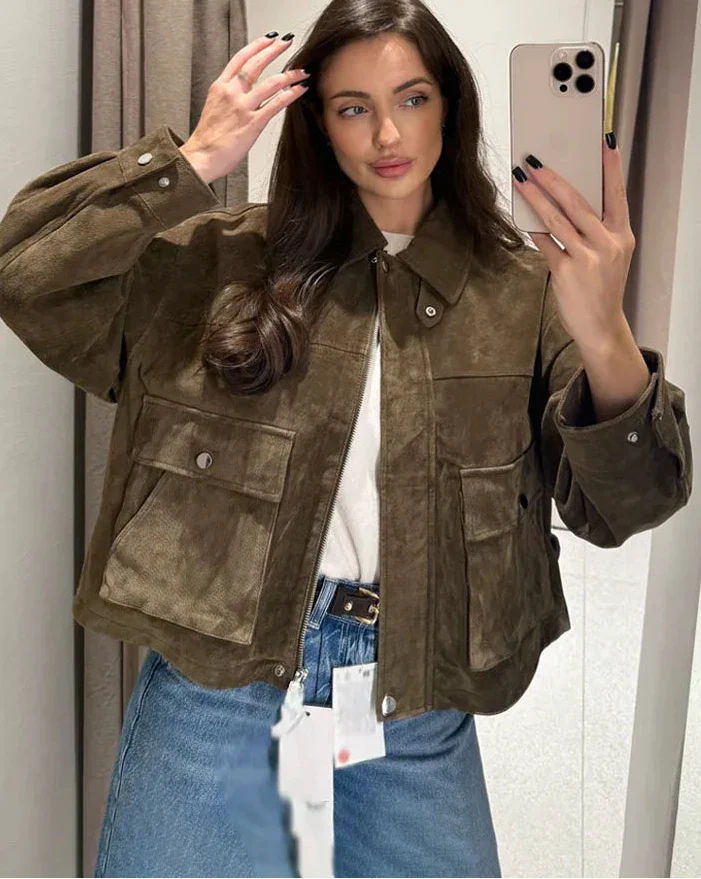 MERCY | WOMEN’S FAUX SUEDE ZIP JACKET