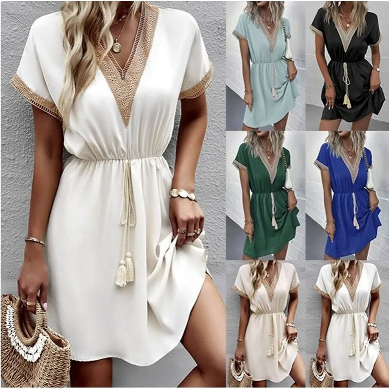 BROOKE | CHIC V-NECK BOHO DRESS
