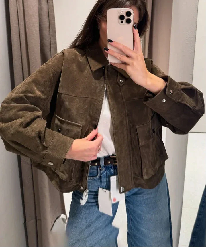 MERCY | WOMEN’S FAUX SUEDE ZIP JACKET