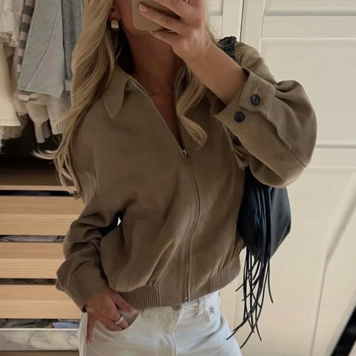 BETTY | WOMEN’S FAUX SUEDE ZIP JACKET