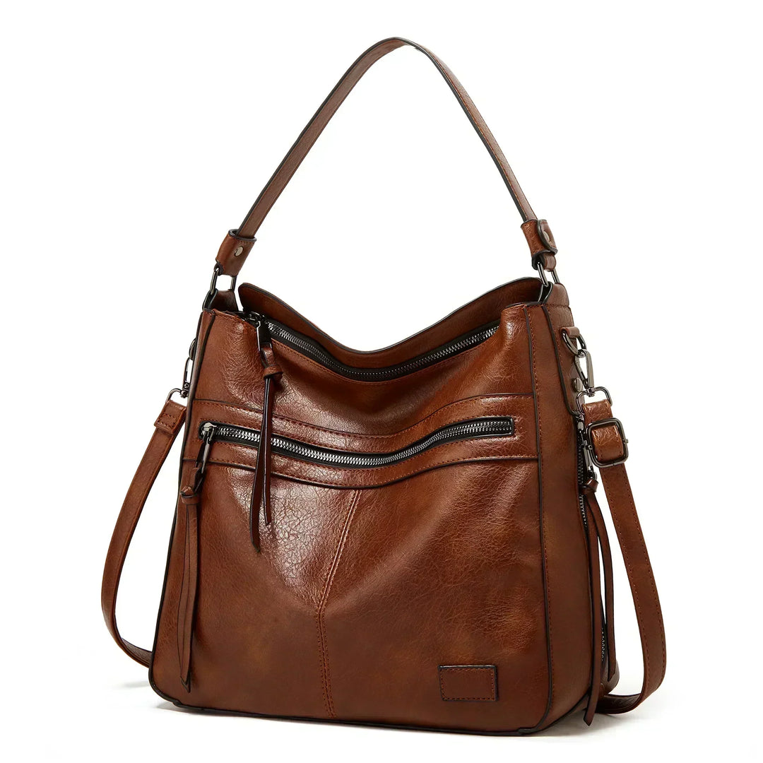 EMELYN | VINTAGE MULTI-ZIP SHOULDER BAG