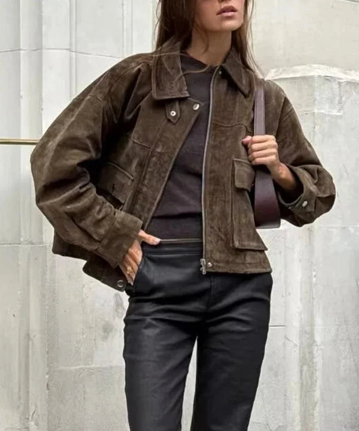 MERCY | WOMEN’S FAUX SUEDE ZIP JACKET