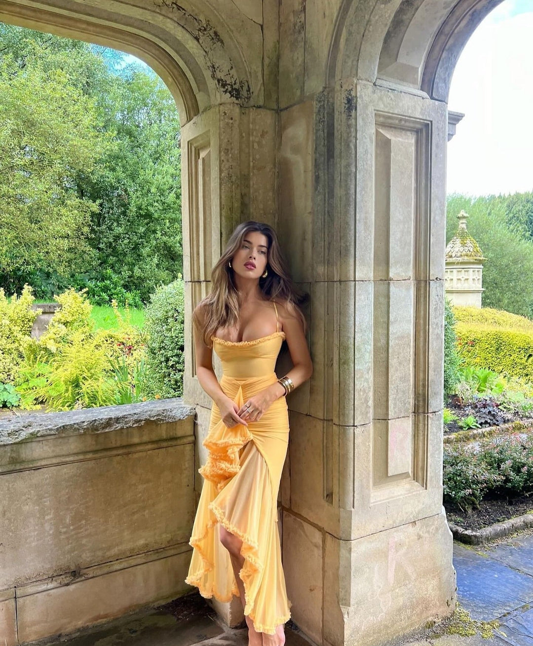 PHOEBE | RUFFLED DOVETAIL PARTY DRESS