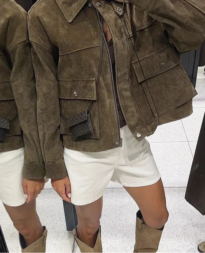 MERCY | WOMEN’S FAUX SUEDE ZIP JACKET