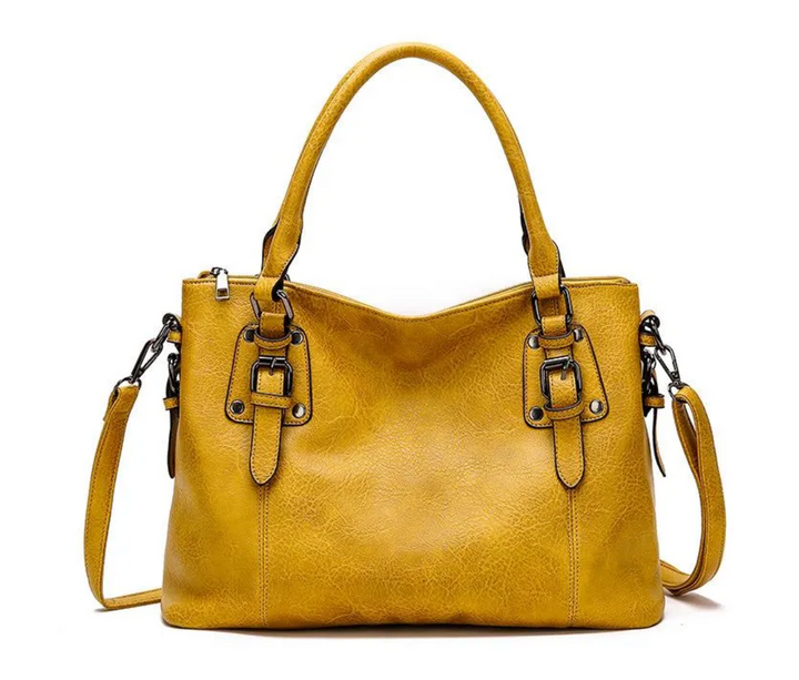 ZELA | STRUCTURED BUCKLED TOTE HANDBAG