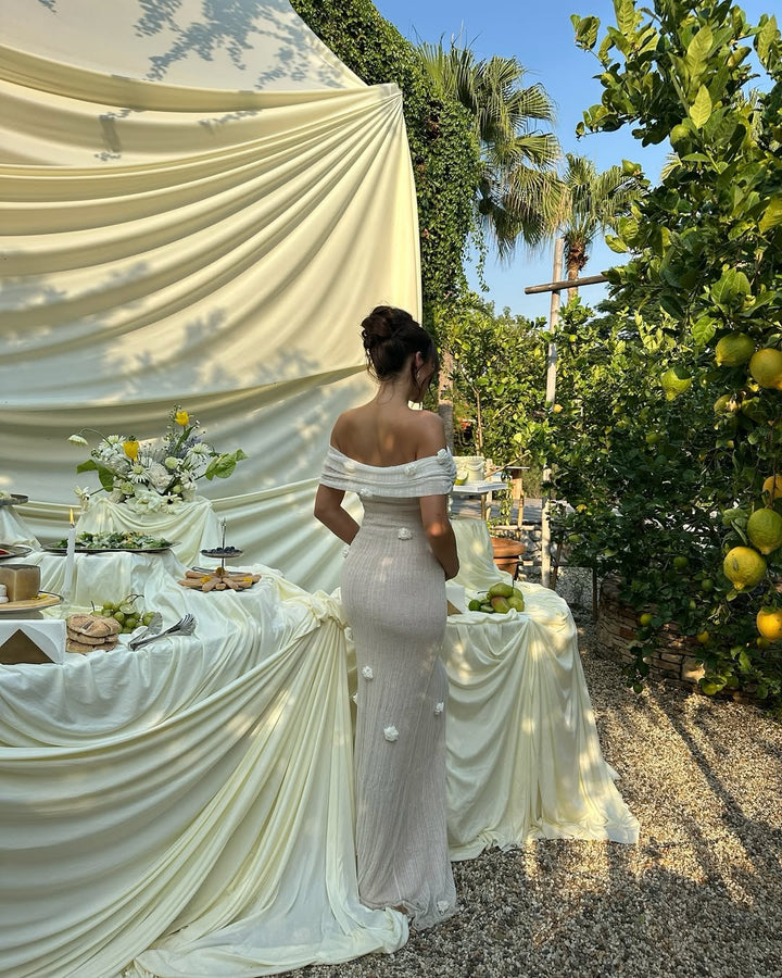 KYLIE | OFF-SHOULDER FLORAL MATERNITY MAXI DRESS