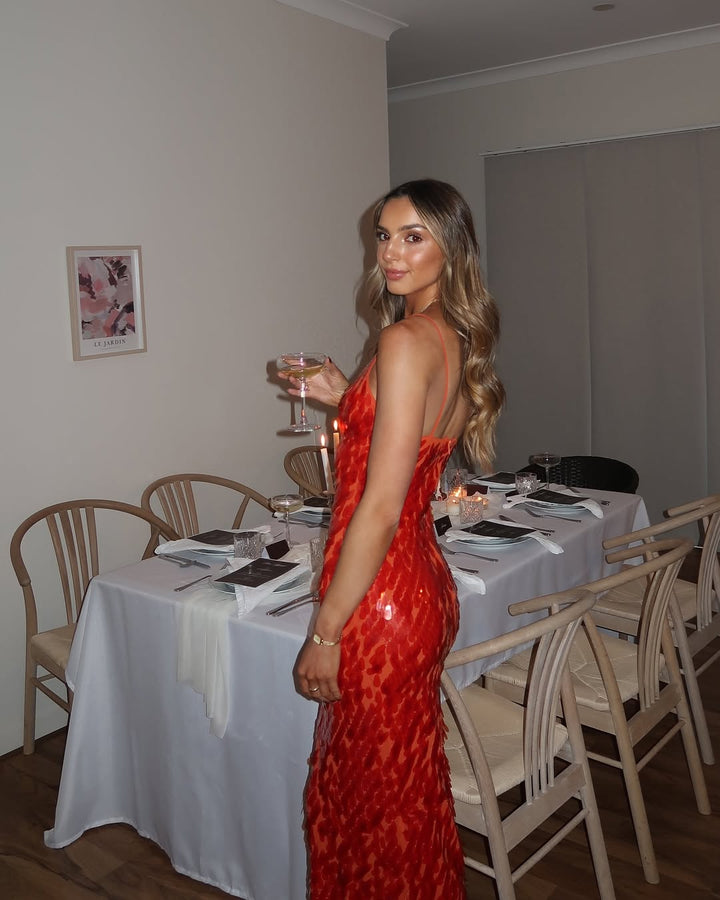 BONNIE | SEQUIN BACKLESS EVENING DRESS