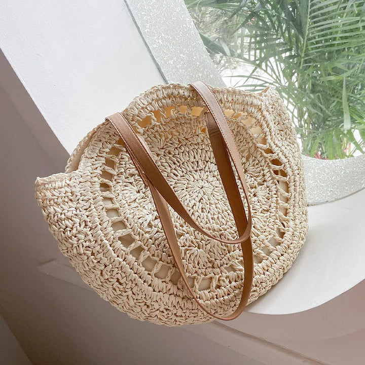 JOIE | HANDWOVEN STRAW RATTAN BEACH BAG