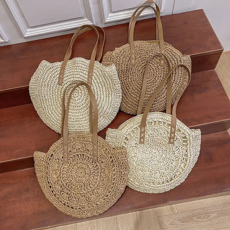 JOIE | HANDWOVEN STRAW RATTAN BEACH BAG
