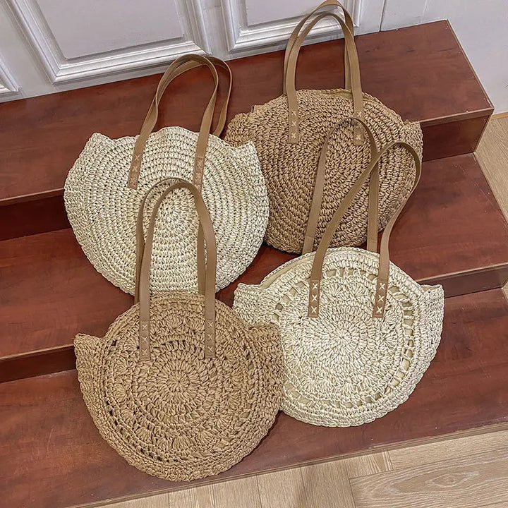 JOIE | HANDWOVEN STRAW RATTAN BEACH BAG
