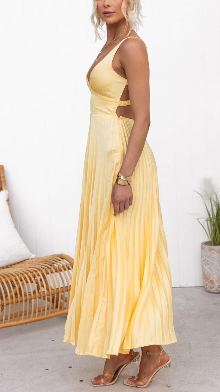 MAISIE | ELEGANT PLEATED MAXI DRESS