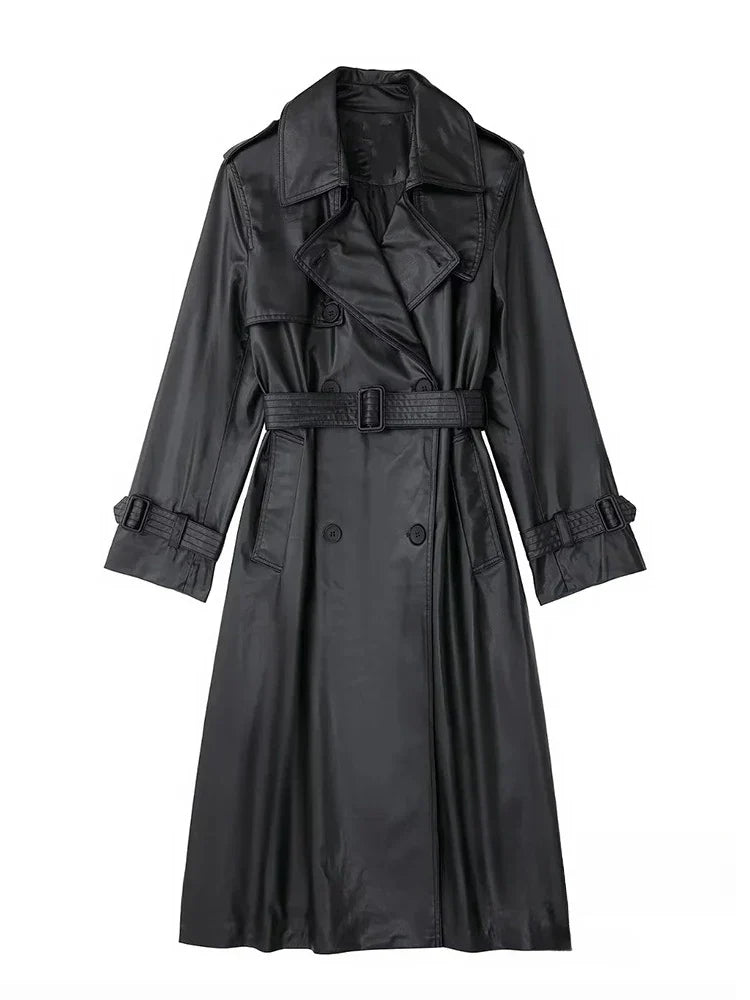 DAKOTA | WOMEN’S FAUX LEATHER TRENCH COAT