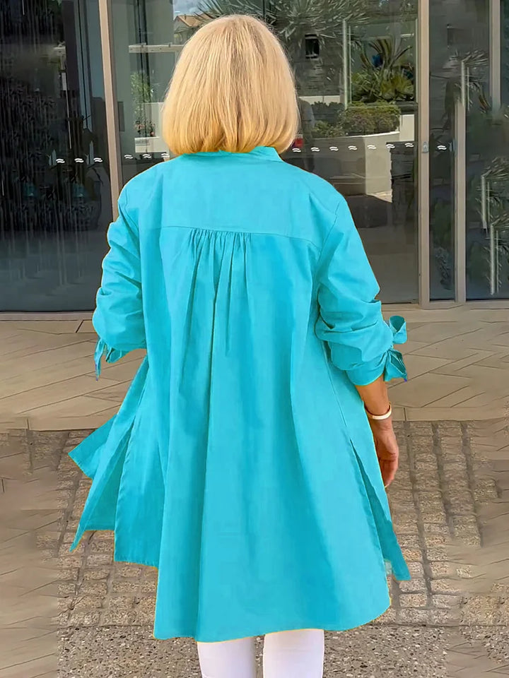 SHEREE | GATHERED-BACK COTTON SHIRT JACKET