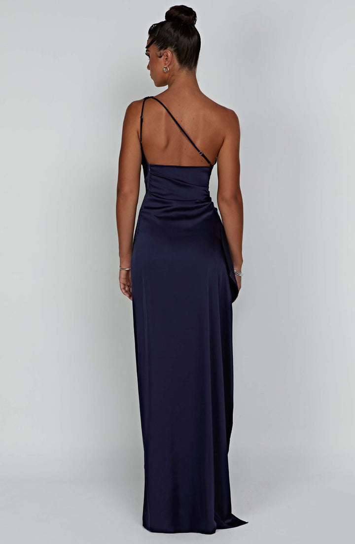 MILA | ONE-SHOULDER SATIN EVENING DRESS