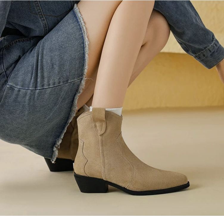 SUNITA | COWBOY ANKLE BOOTS