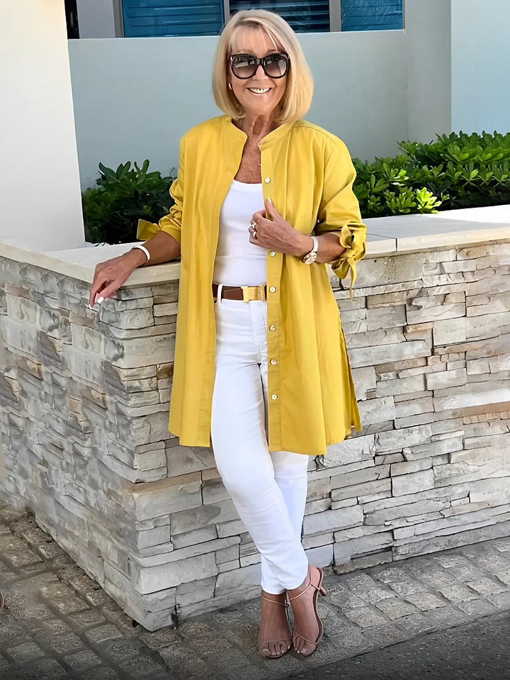SHEREE | GATHERED-BACK COTTON SHIRT JACKET