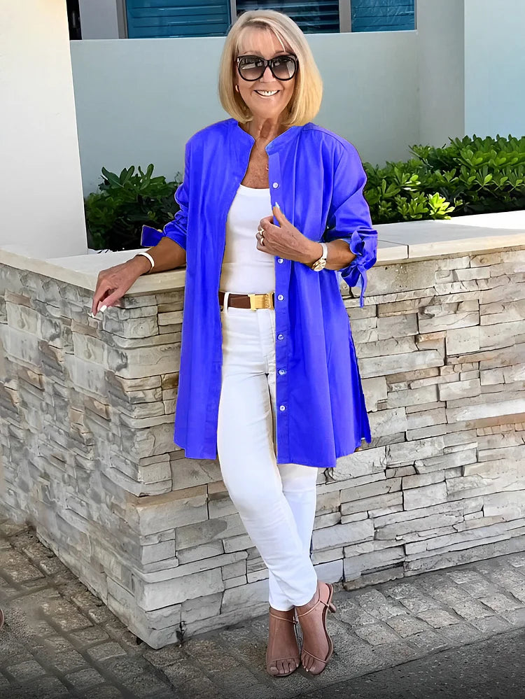 SHEREE | GATHERED-BACK COTTON SHIRT JACKET