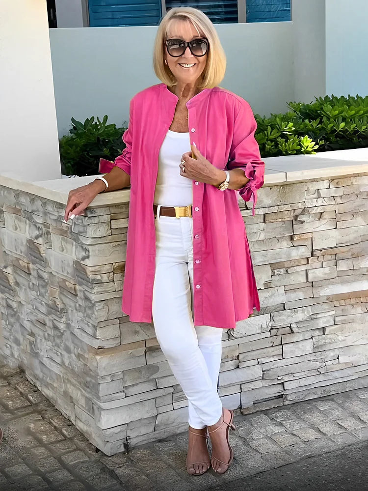 SHEREE | GATHERED-BACK COTTON SHIRT JACKET