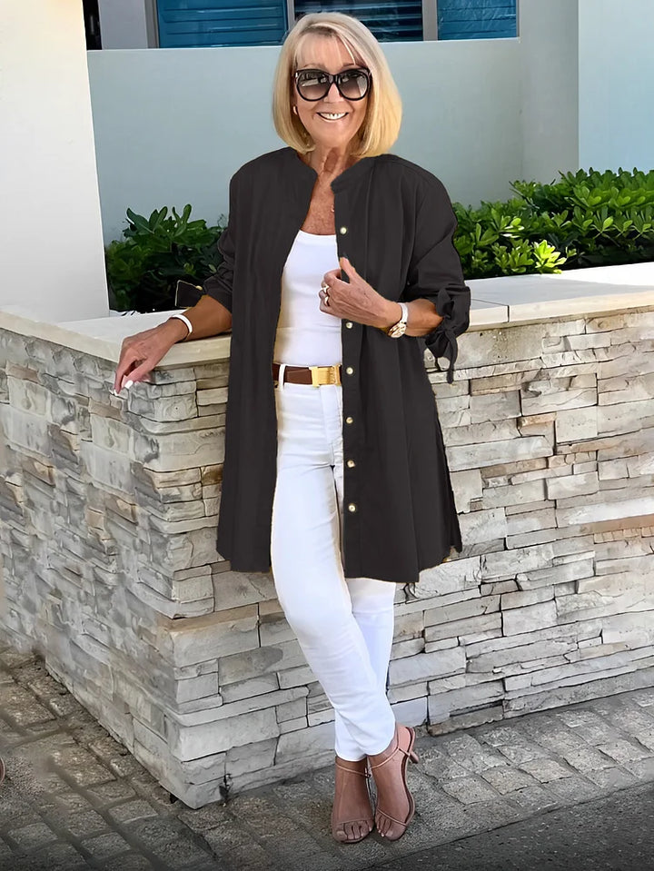 SHEREE | GATHERED-BACK COTTON SHIRT JACKET
