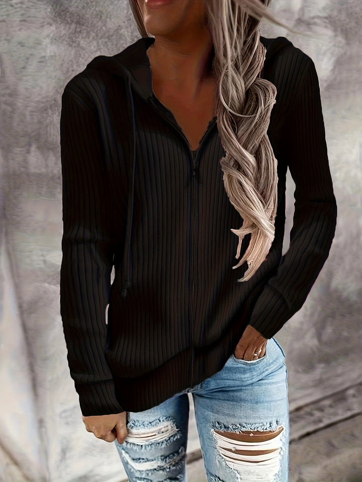 SIENNA | WOMEN’S RIBBED ZIP-UP HOODIE