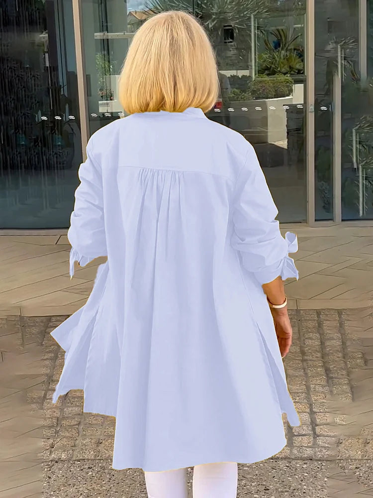 SHEREE | GATHERED-BACK COTTON SHIRT JACKET