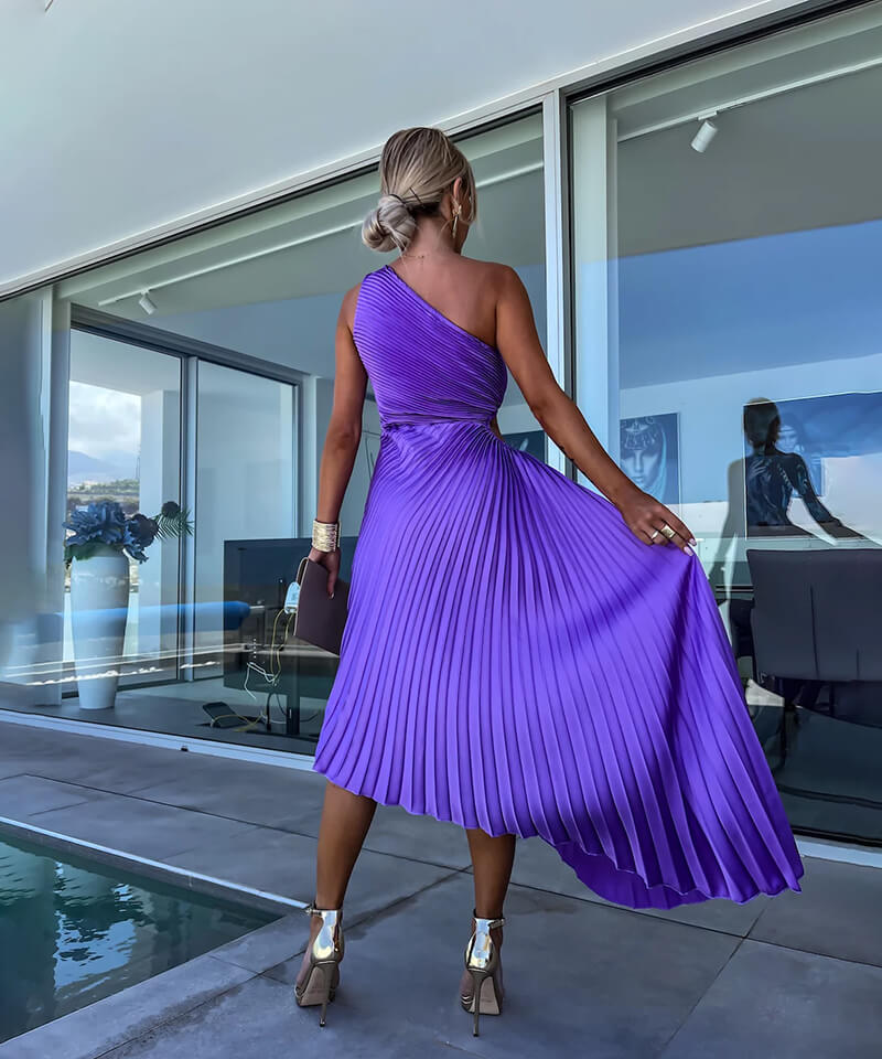 MARGOT | ONE-SHOULDER SCULPTED MIDI DRESS