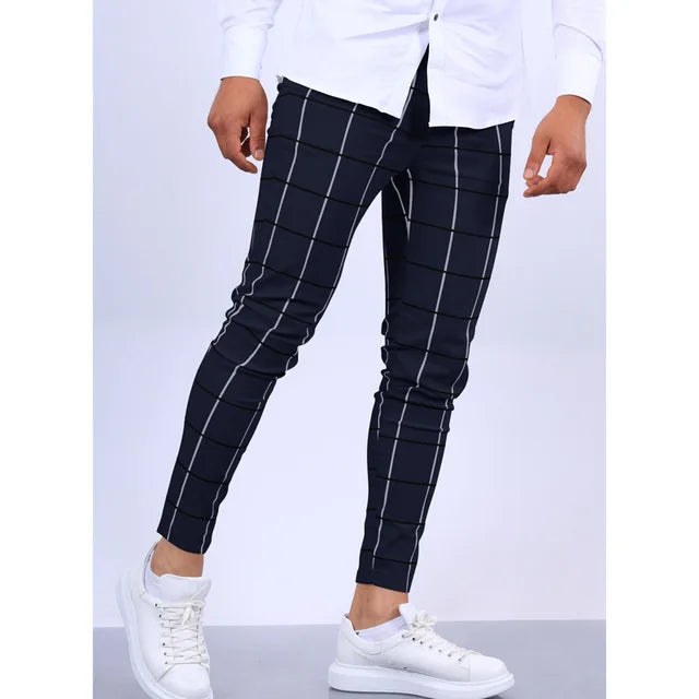 LUKE | SLIM FIT STRIPED COTTON TROUSERS