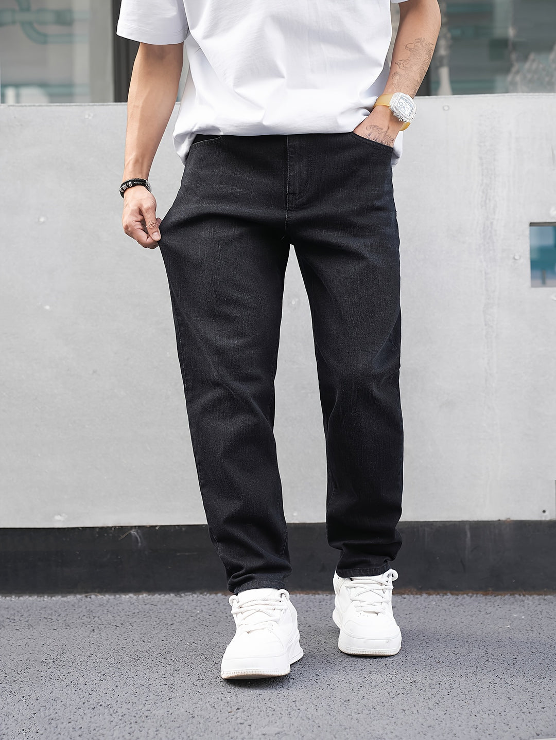 RICHIE | STRAIGHT-LEG WASHED DENIM JEANS