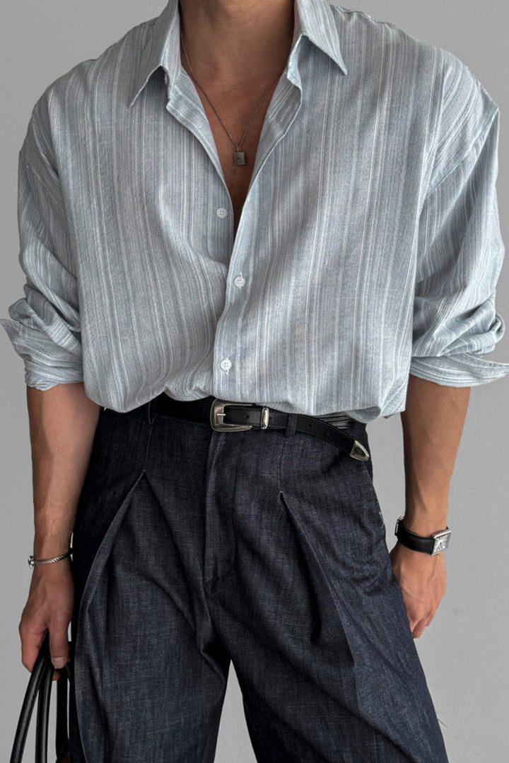RUEBEN | STRIPED LINEN-BLEND SHIRT