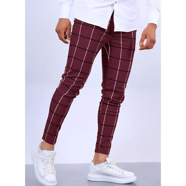 LUKE | SLIM FIT STRIPED COTTON TROUSERS