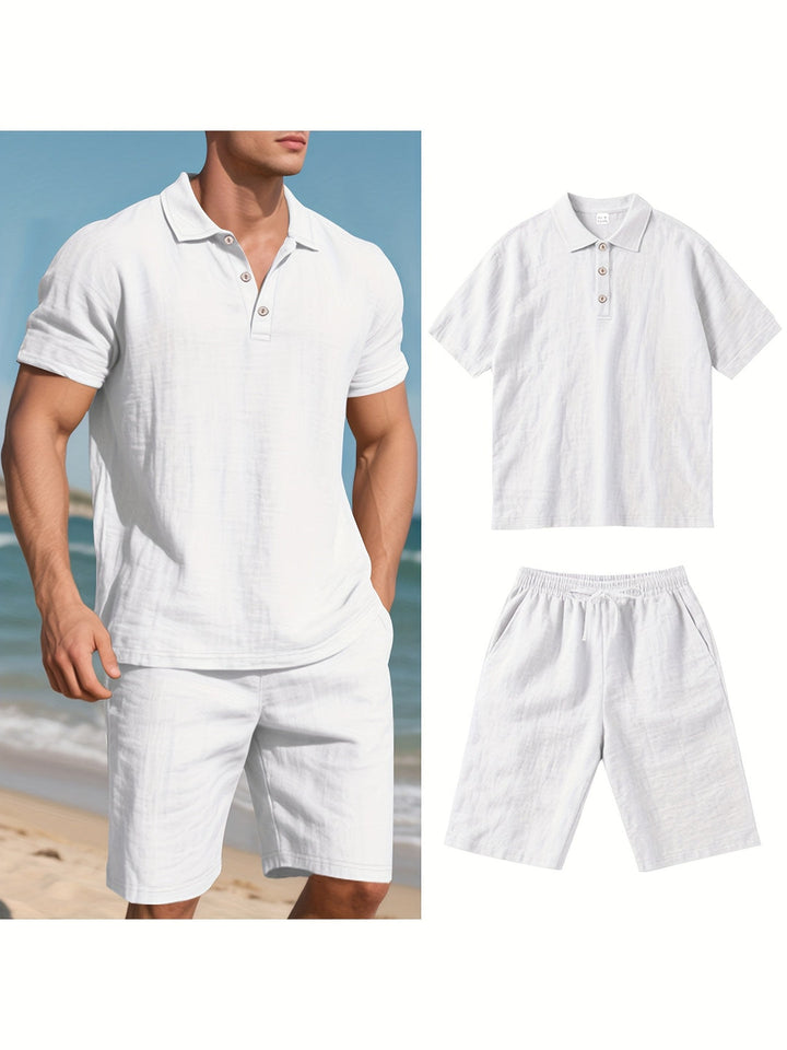 MARCUS | MEN’S LINEN SUMMER SET (SHIRT & SHORTS)