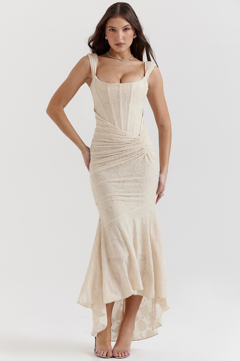 MONTY | ELEGANT SLIM LACE MAXI DRESS
