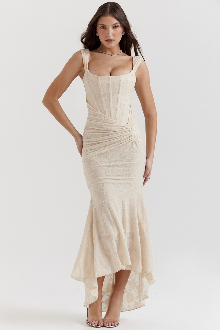 MONTY | ELEGANT SLIM LACE MAXI DRESS