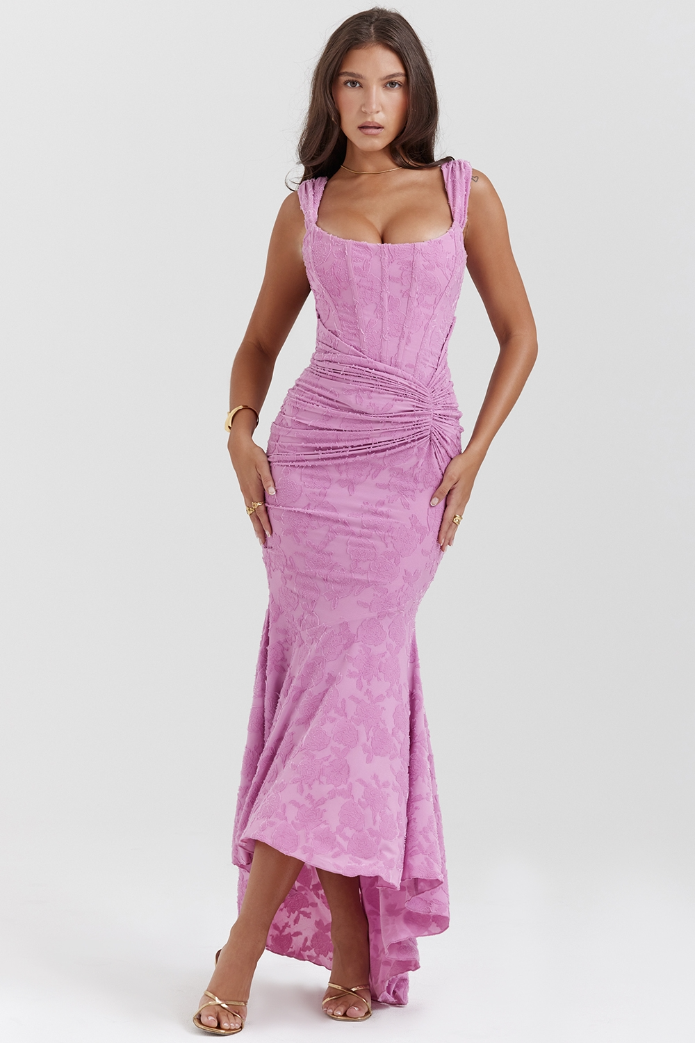 MONTY | ELEGANT SLIM LACE MAXI DRESS