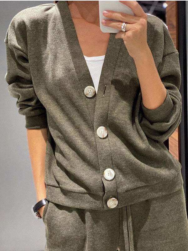 BELLA | WOMEN’S BUTTON-DOWN CARDIGAN & SWEATPANTS SET